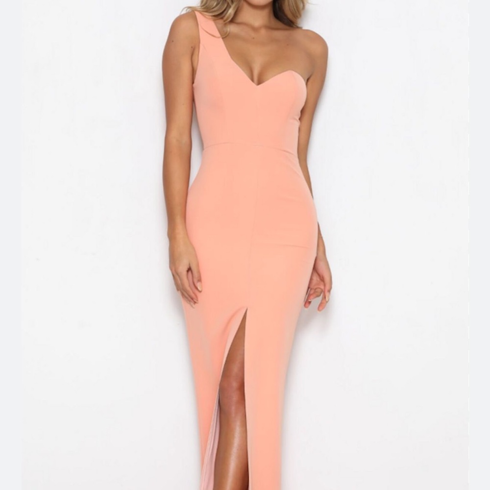 Coral / Peach One Shoulder Gown NWT
